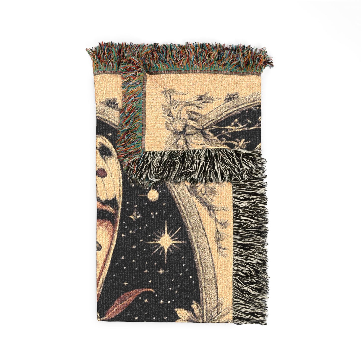 Nocturnal Moth Reliquary | Gothic Woven Tapestry Throw Blanket