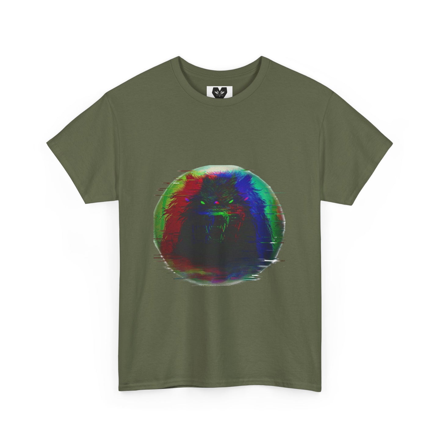 Psychedelic Beast Glitch Tee | Unisex Cotton T-Shirt