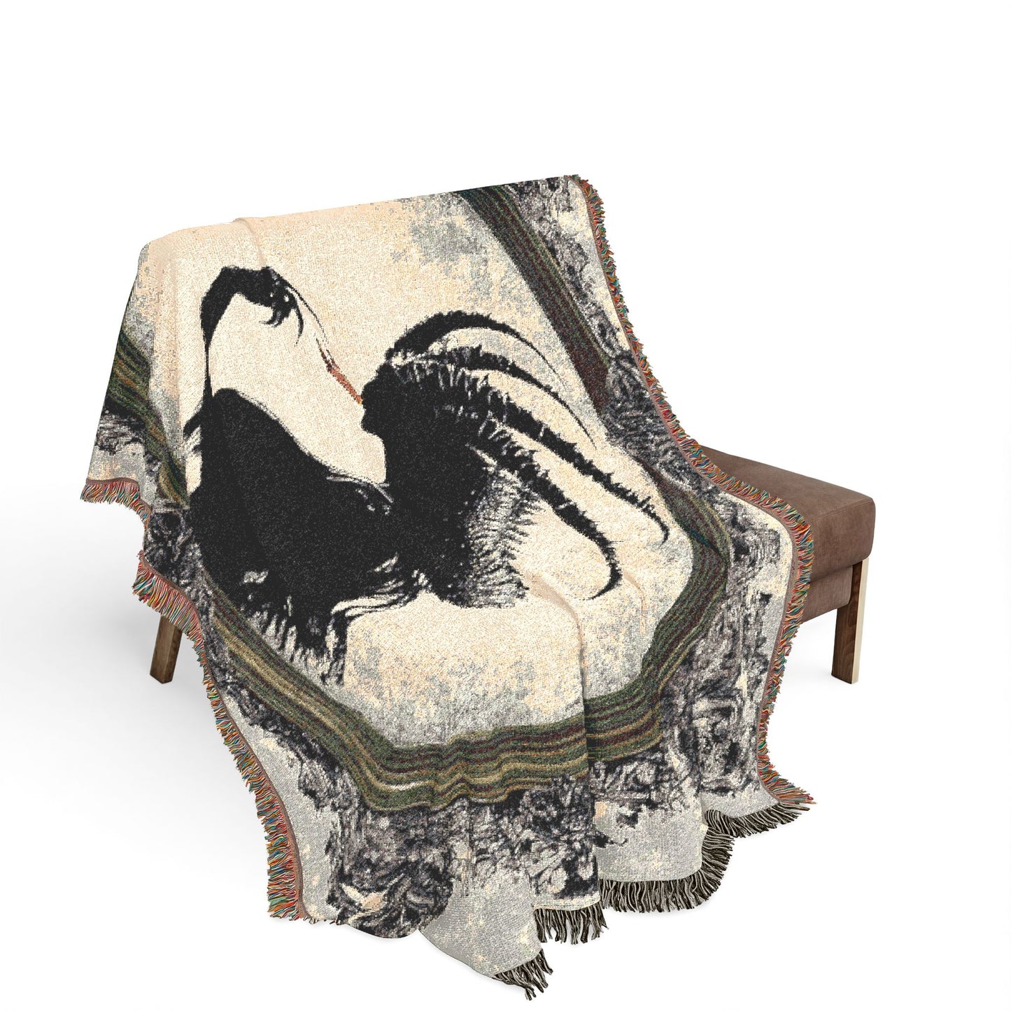 The Infernal Silhouette  | Gothic Jacquard Woven Decorative Throw
