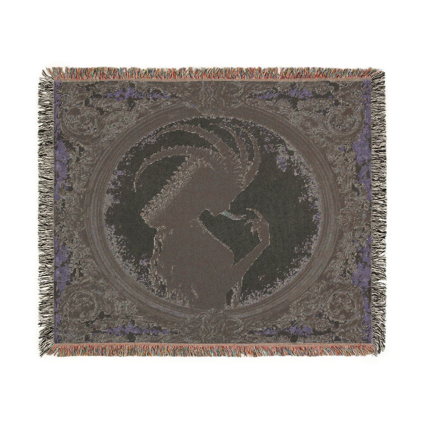The Infernal Silhouette  | Gothic Jacquard Woven Decorative Throw