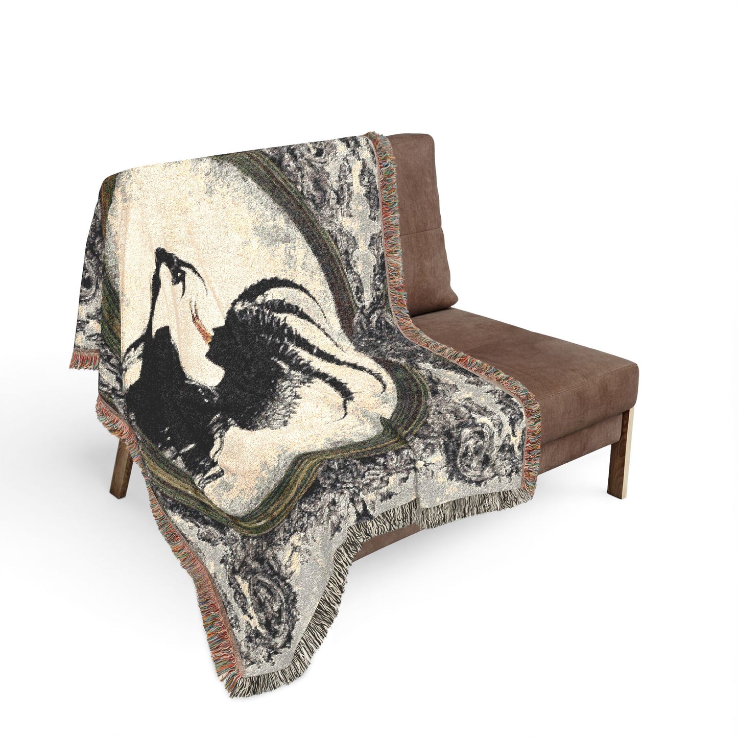 The Infernal Silhouette  | Gothic Jacquard Woven Decorative Throw