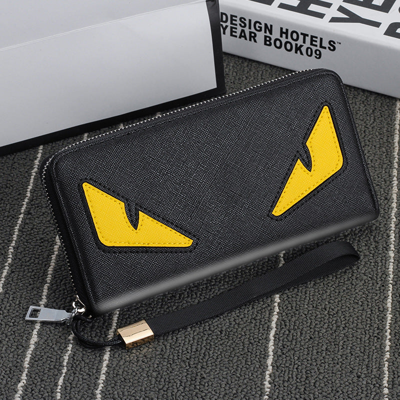 Unisex's Zipper Multi-card Cross Pattern Clutch