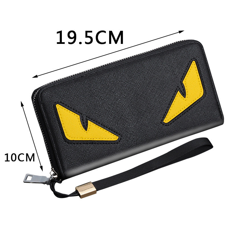 Unisex's Zipper Multi-card Cross Pattern Clutch