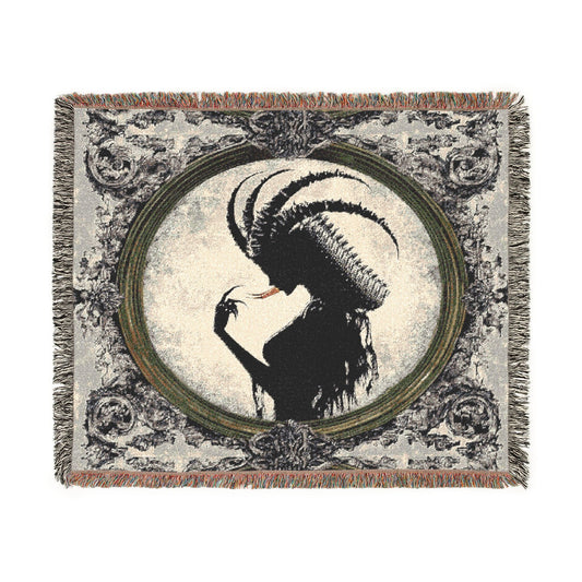 The Infernal Silhouette  | Gothic Jacquard Woven Decorative Throw