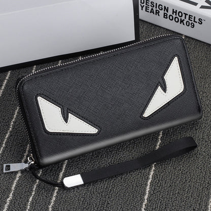 Unisex's Zipper Multi-card Cross Pattern Clutch