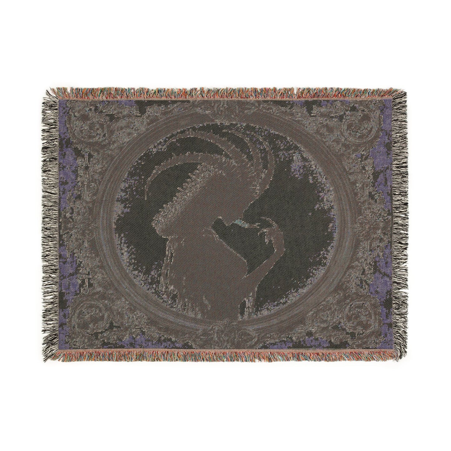The Infernal Silhouette  | Gothic Jacquard Woven Decorative Throw